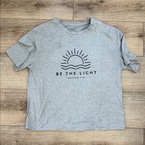 Gray Graphic T-Shirt - “Be The Light”